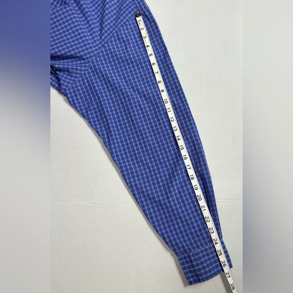 Polo by Ralph Lauren Button Down Size 3XLT 100% Cotton Blue Plaid Long Sleeve - Picture 8 of 9